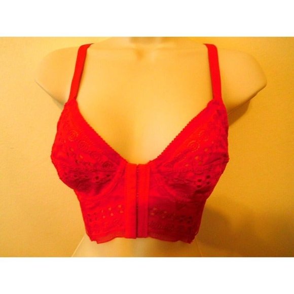 Free People 34D Bra Bustier Summer RED Intimate Underwire Lace NEW - Picture 1 of 8